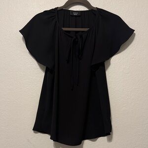 Vici Black Flutter Sleeve Blouse